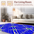 Bold Blue Starburst Geometric Tile Rug