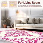 Pink Floral Symmetry Damask Rug