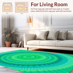 Emerald Green Concentric Sunburst Rug