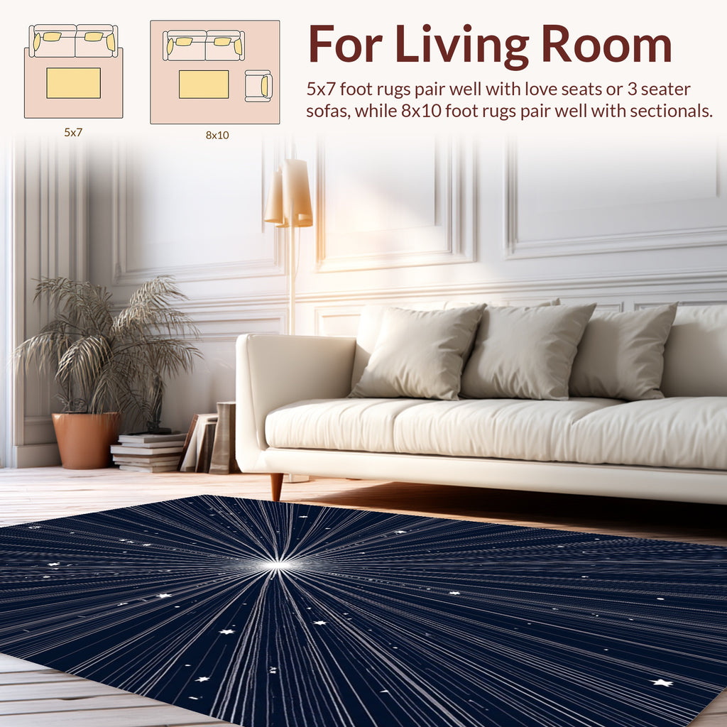 Celestial Burst Starry Night Design Rug
