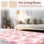 Pink Bows Floral Pattern Rug