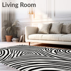 Bold Black White Zebra Stripes Rug