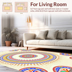 Vibrant Circular Sunburst Pattern Rug