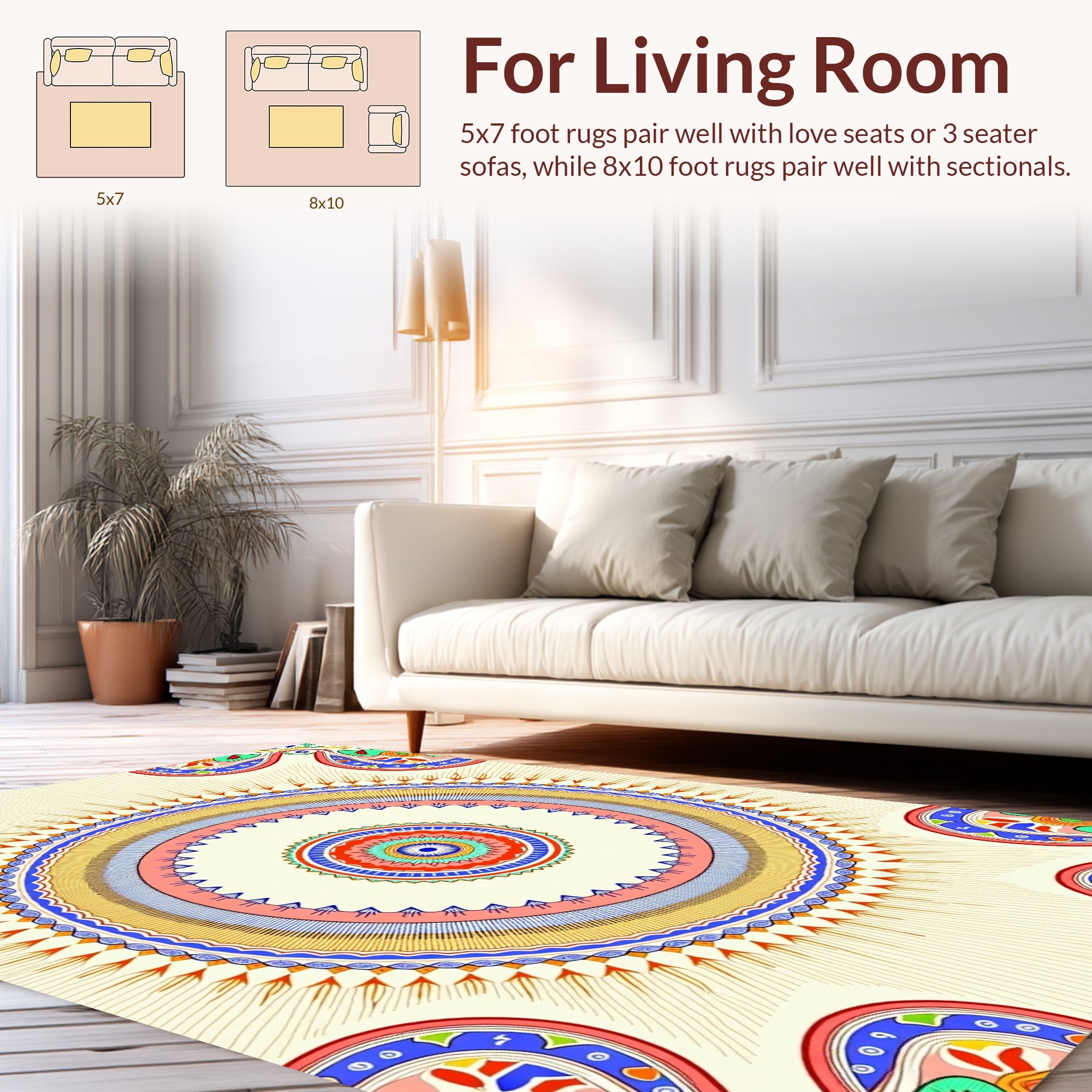 Vibrant Circular Sunburst Pattern Rug