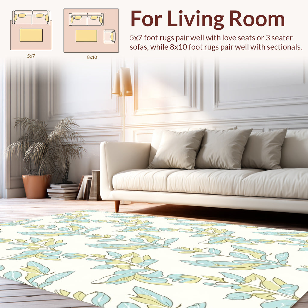 Botanical Branches Pastel Pattern Rug