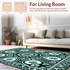 Ornate Dark Floral Mandala Design Rug