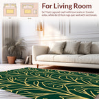 Art Nouveau Green gold Floral Pattern Rug