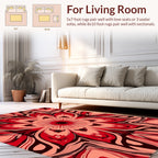 Radiant Red Floral Mandala Design Rug