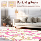 Pink Abstract Swirls Pattern Rug