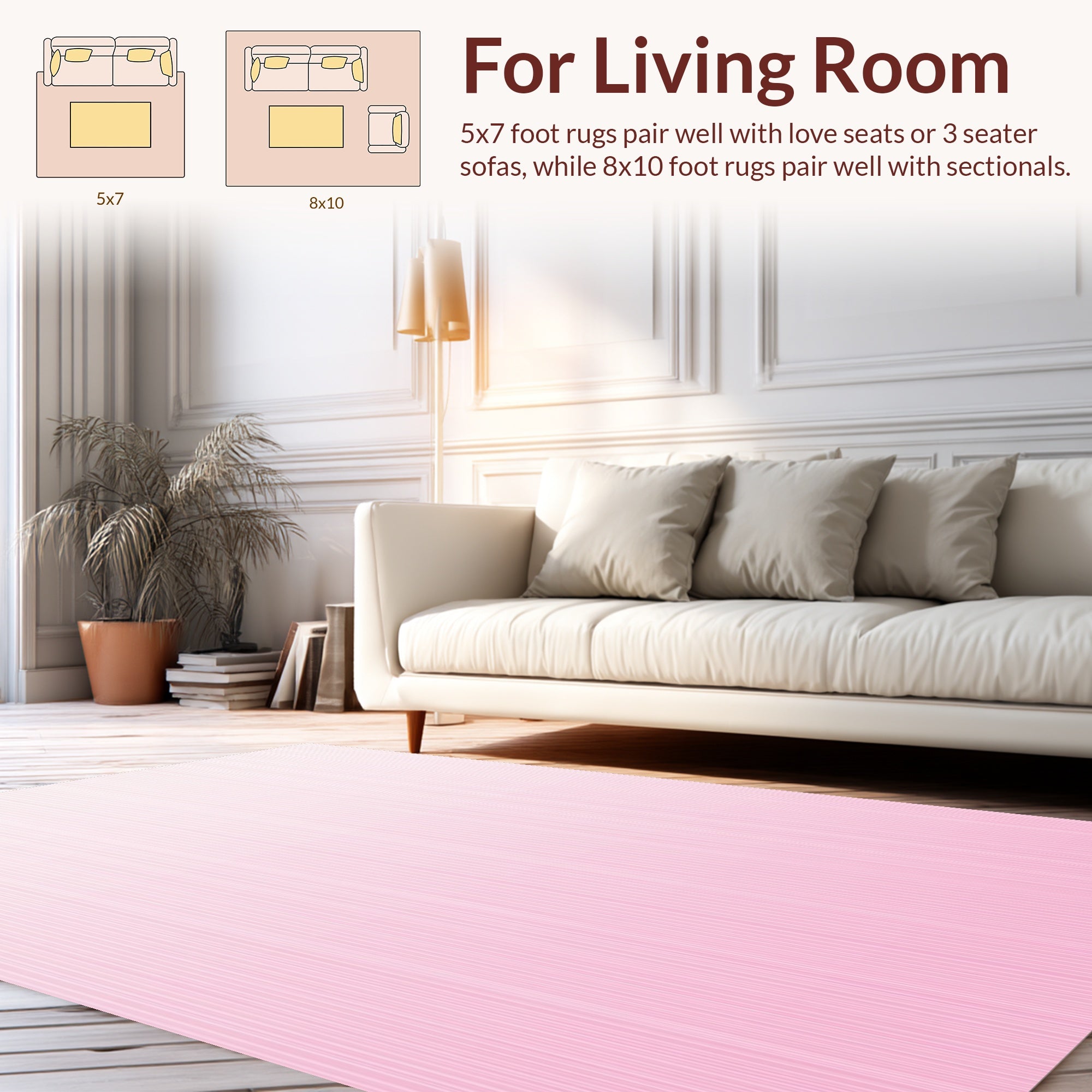 Soft Pink Vertical Stripe Gradient Rug