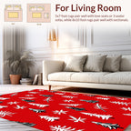 Forest Trees and Snowflakes Pattern Design Rug