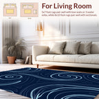 Navy Swirling Lines Pattern Rug