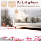 Pink Floral Design Border Rug