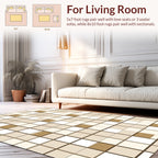 Neutral Toned Square Pattern Print Rug