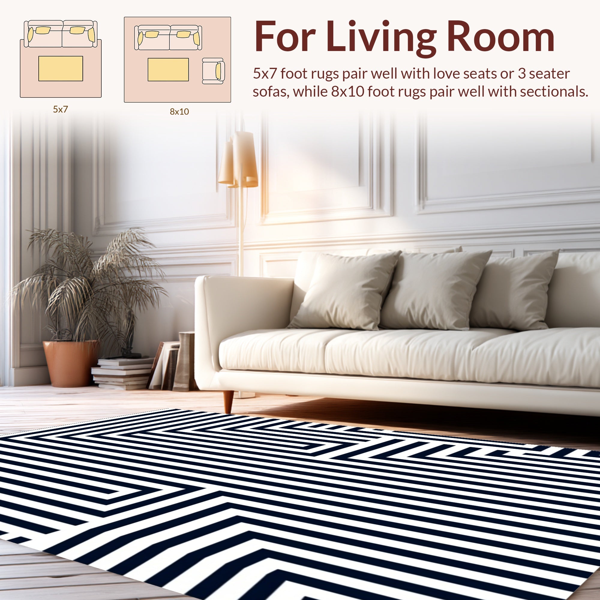 Bold Lines Geometric Maze Pattern Rug