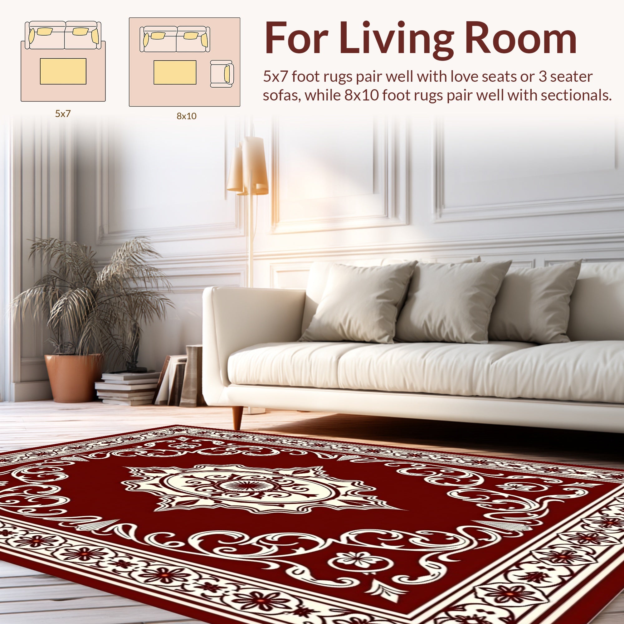 Classic Floral Border Medallion Rug