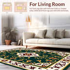 Rich Emerald Medallion Motif Rug