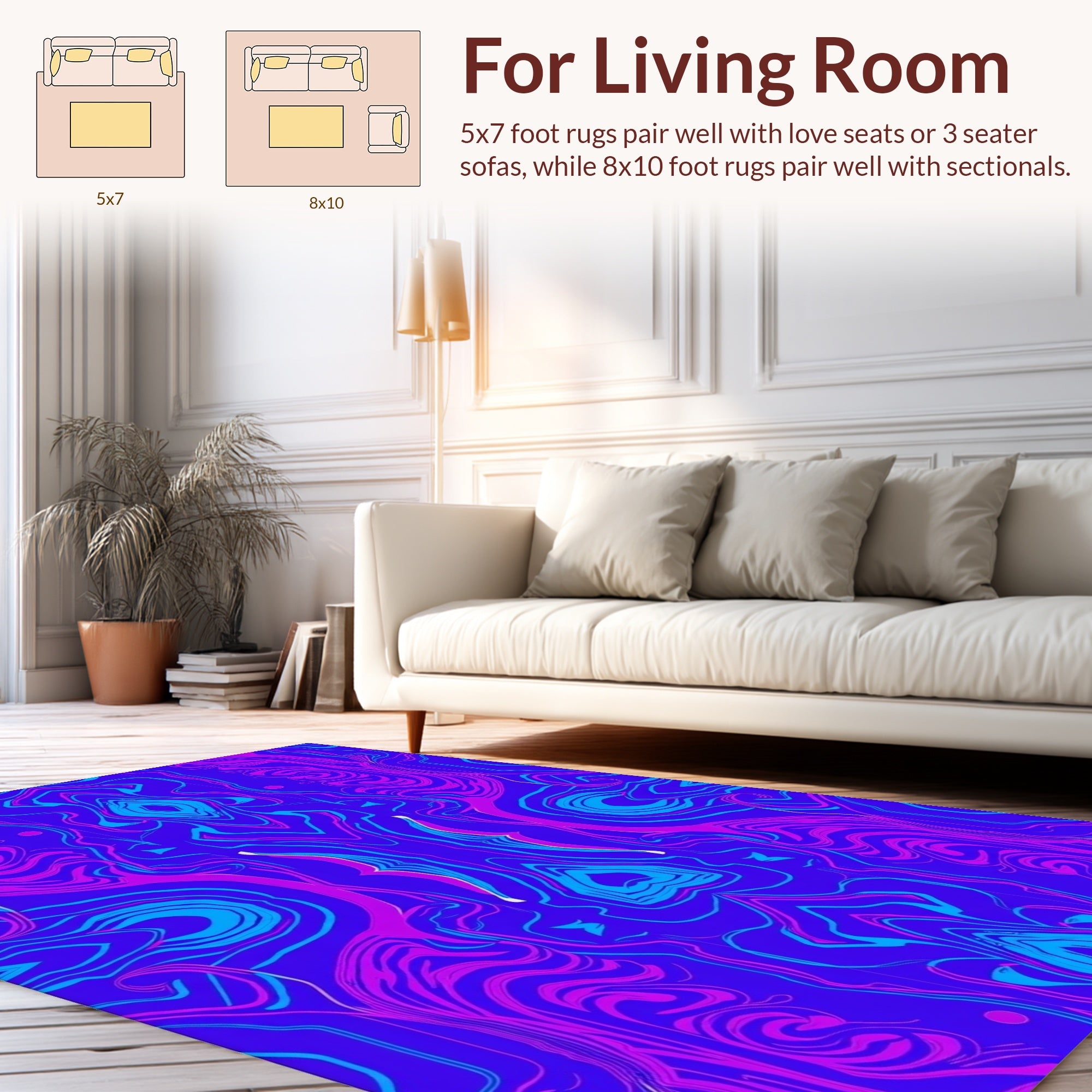 Vibrant Swirl Pattern Abstract Design Rug