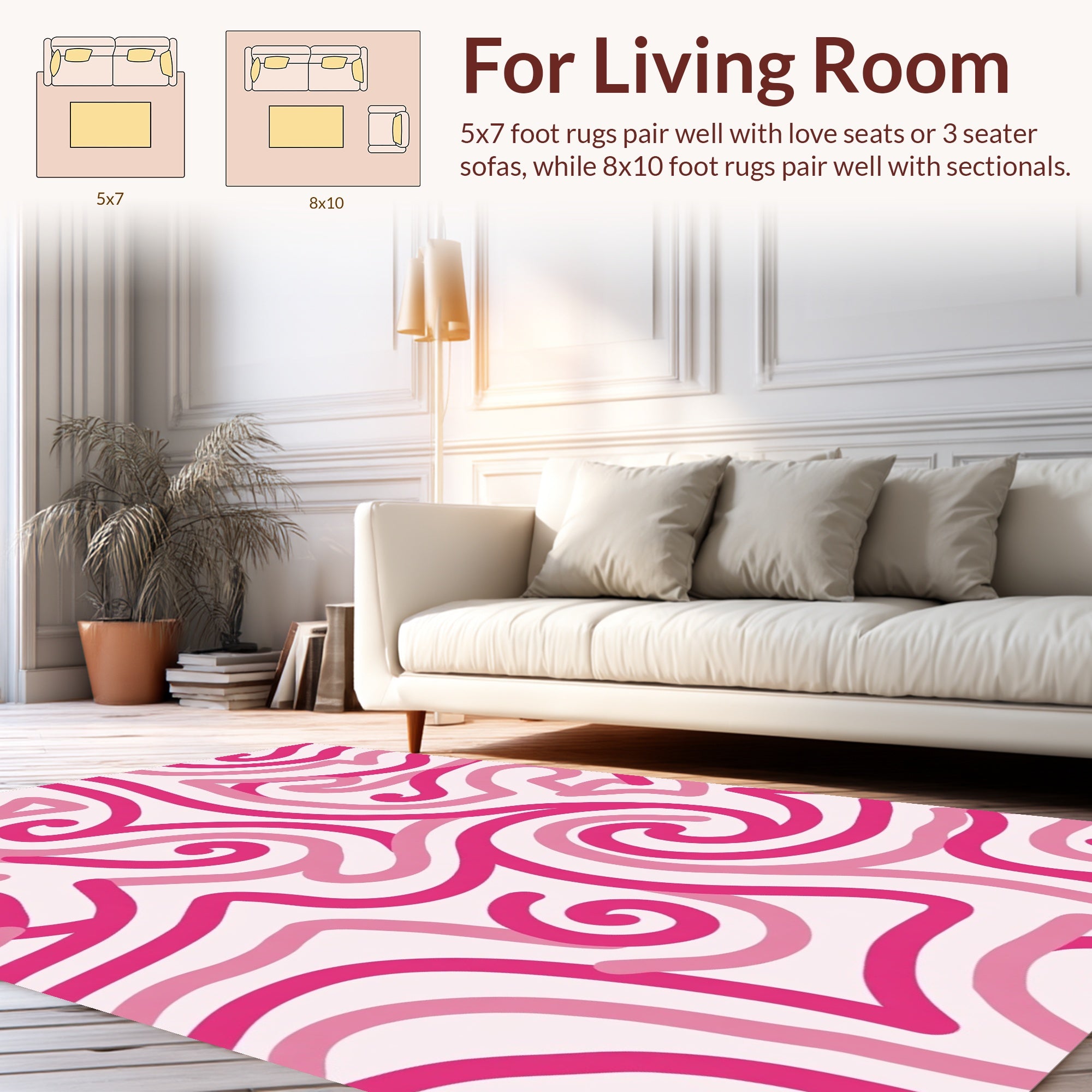 Swirling Pink Abstract Pattern Rug