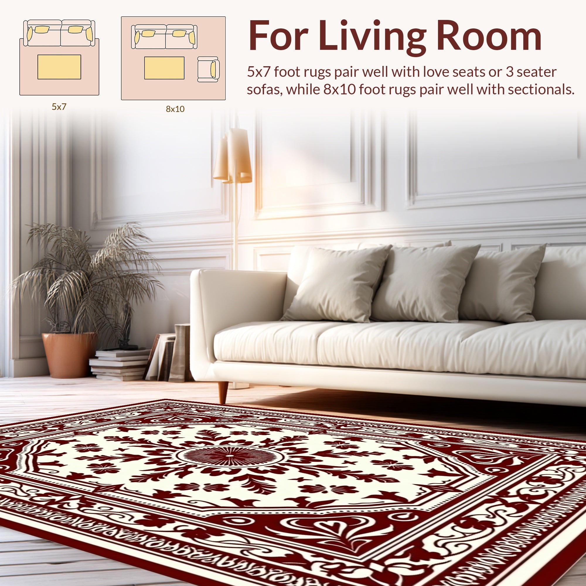 Ornate Floral Medallion Pattern Rug