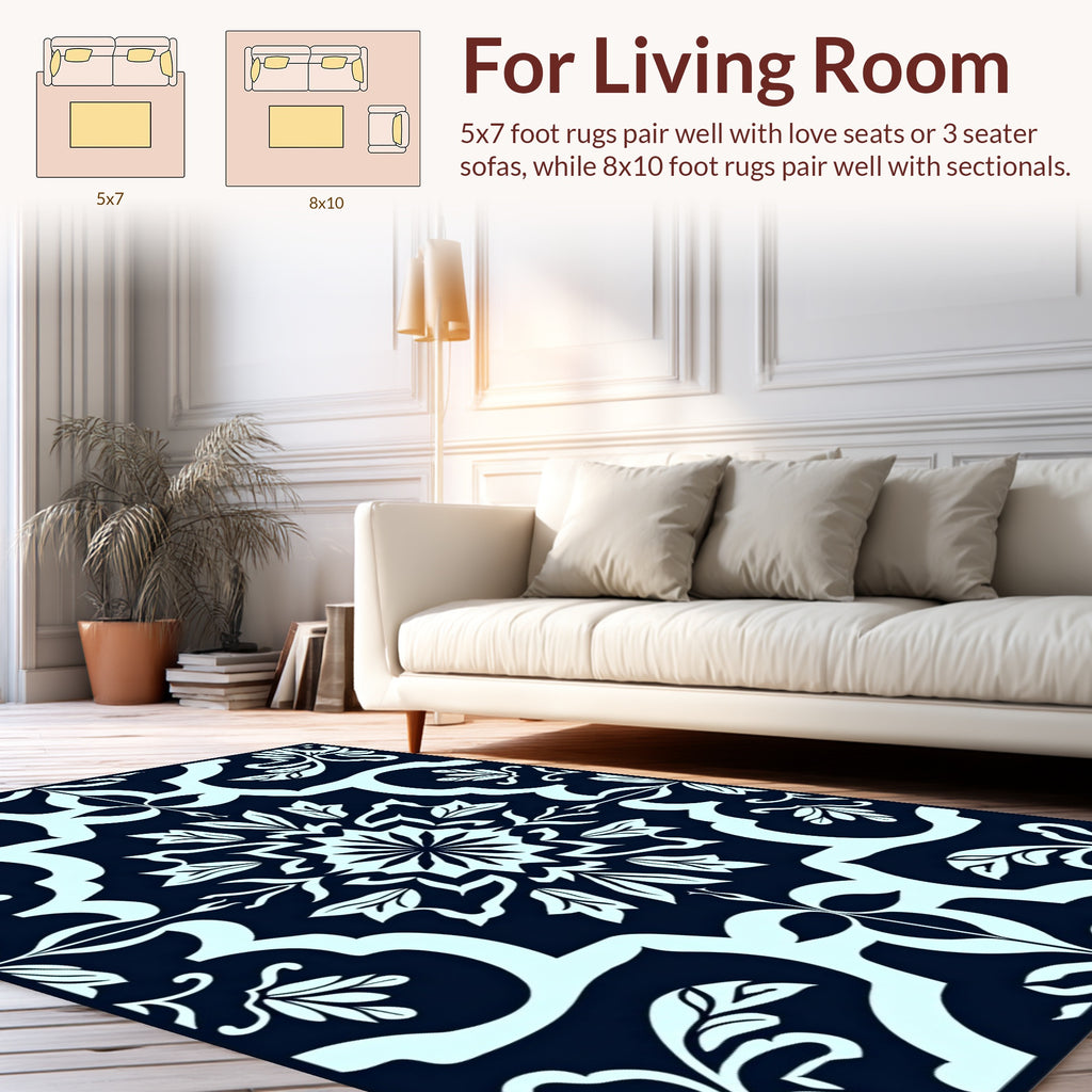 Elegant Floral Mandala Pattern Rug