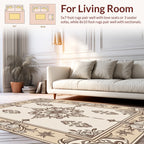 Elegant Floral Medallion Border Design Rug