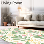 Floral Botanical Damask Pattern Rug