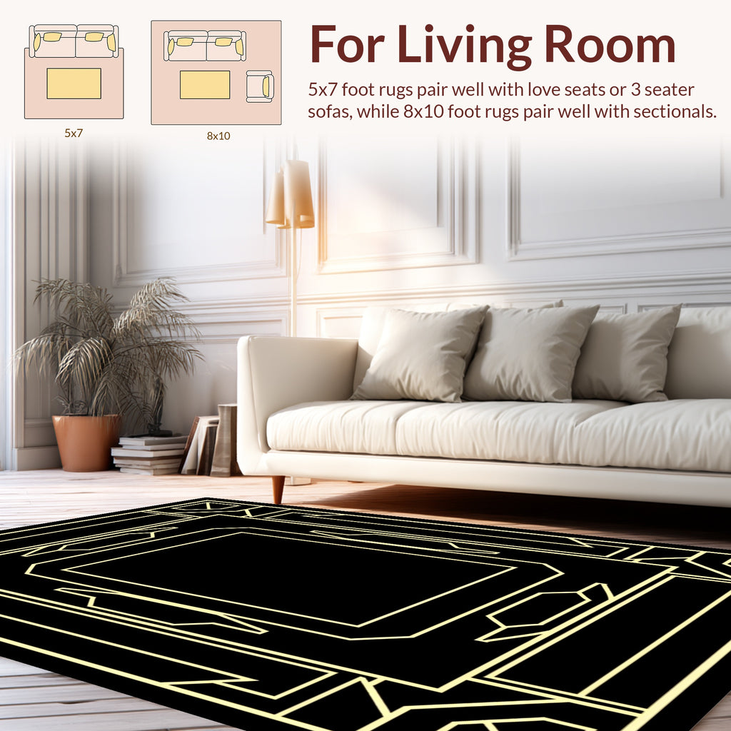Art Deco Lines Geometric Design Rug