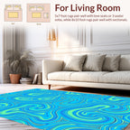 Blue Green Swirl Pattern Rug