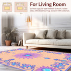 Floral Border with Blue Accents Rug