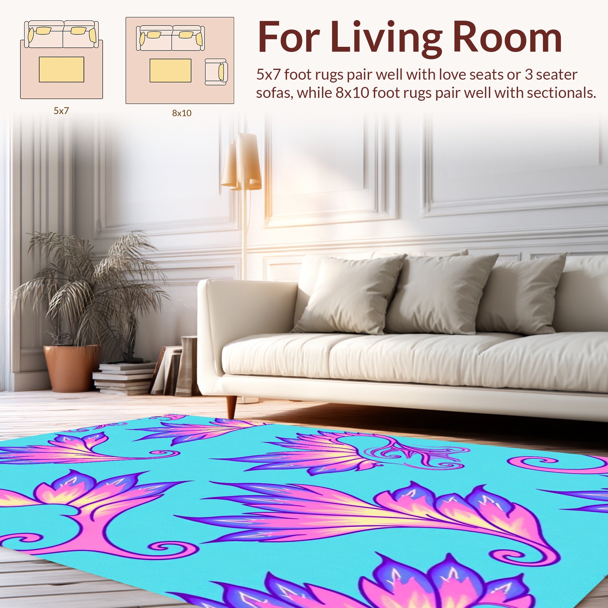 Floral Swirl Pattern Rug