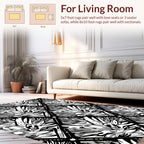 Dramatic Linear Floral Diamond Pattern Rug