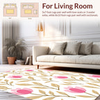 Pink Tulip Floral Branches Pattern Rug