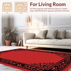 Ornate Floral Vine Border Design Rug
