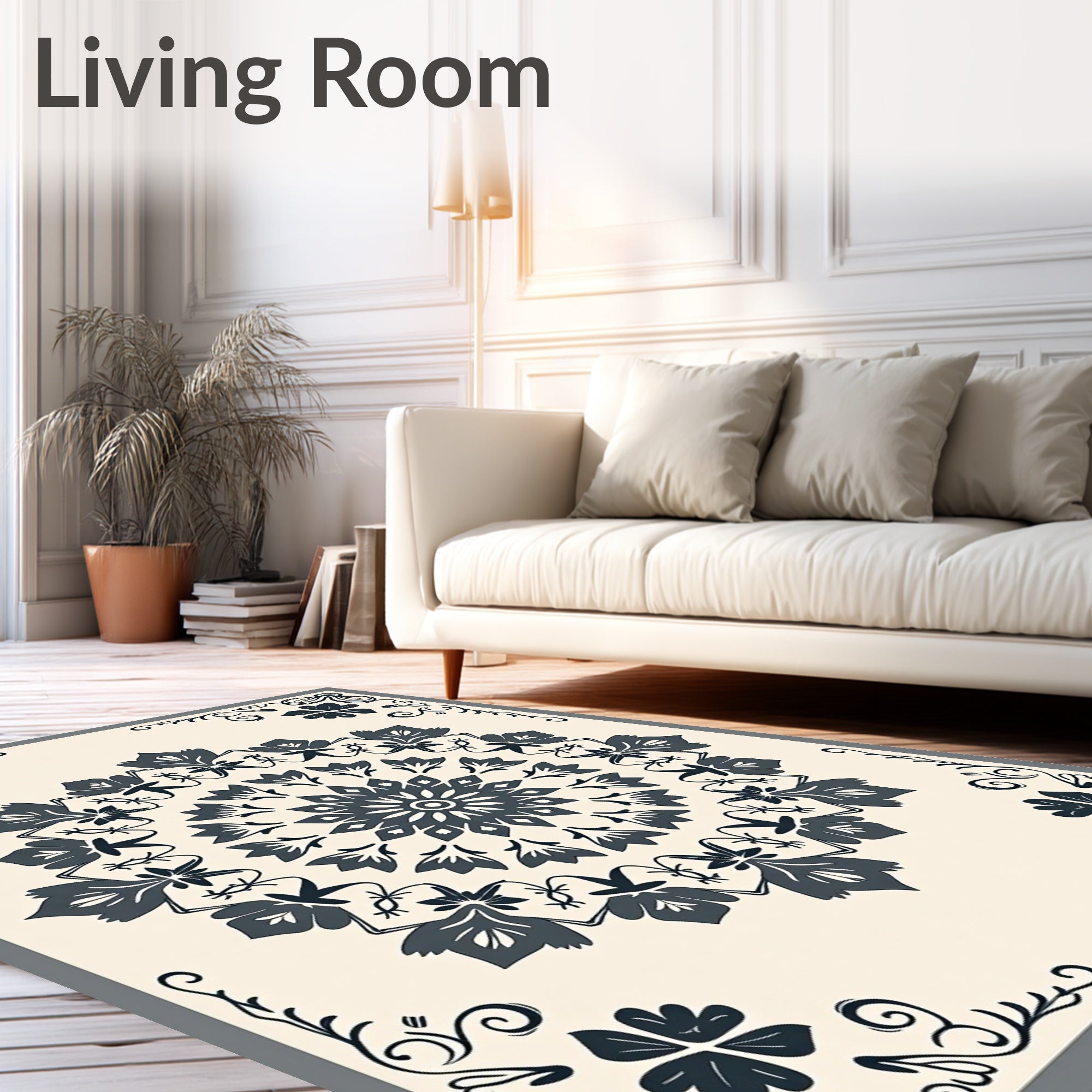 Vintage Floral Mandala Pattern Rug