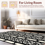 Black Intricate Paisley Stripes Rug