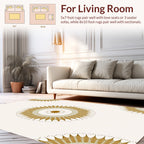 Golden Sunburst Mandala Pattern Rug