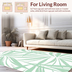 Pale Green Leafy Abstract Pattern Rug