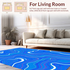 Abstract Blue Swirl Flow Design Rug