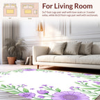 Purple Floral Vines Contemporary Design Rug