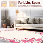 Ornate Pink Floral Swirl Design Rug