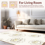 Elegant Floral Pattern With Golden Accents Rug