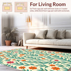 Whimsical Floral Botanical Pattern Rug