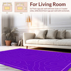 Purple Abstract Line Art Design Rug