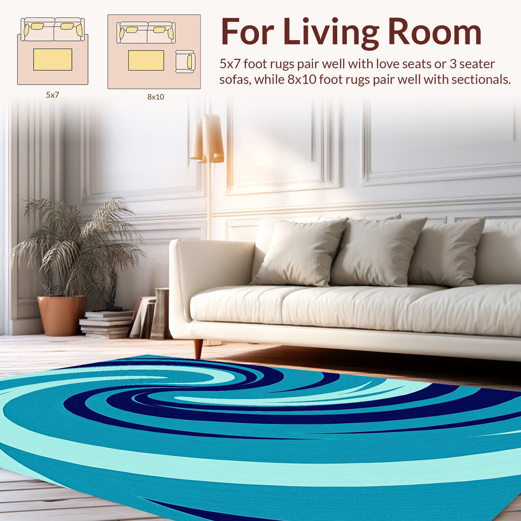 Abstract Swirl Wave Pattern Rug