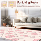 Simple Pink Floral Pattern Rug