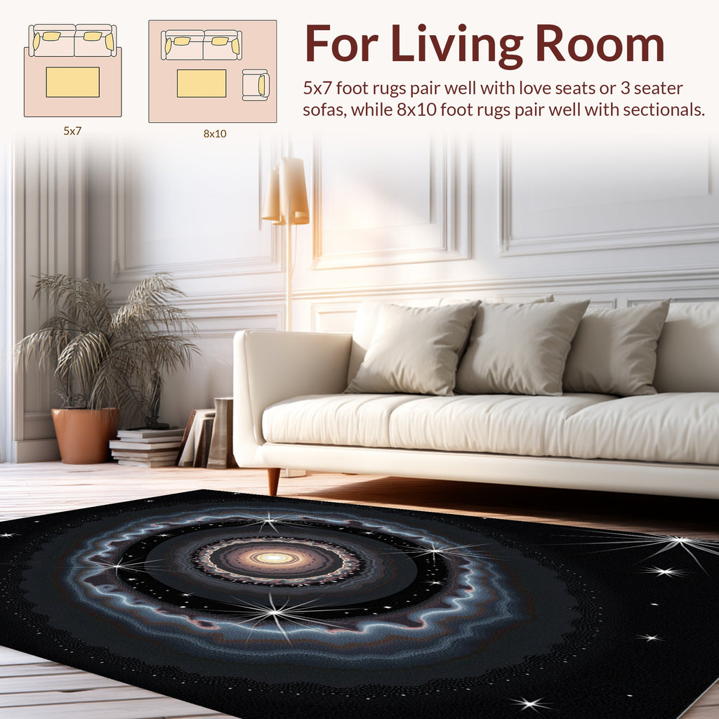 Cosmic Galaxy Starburst Pattern Rug