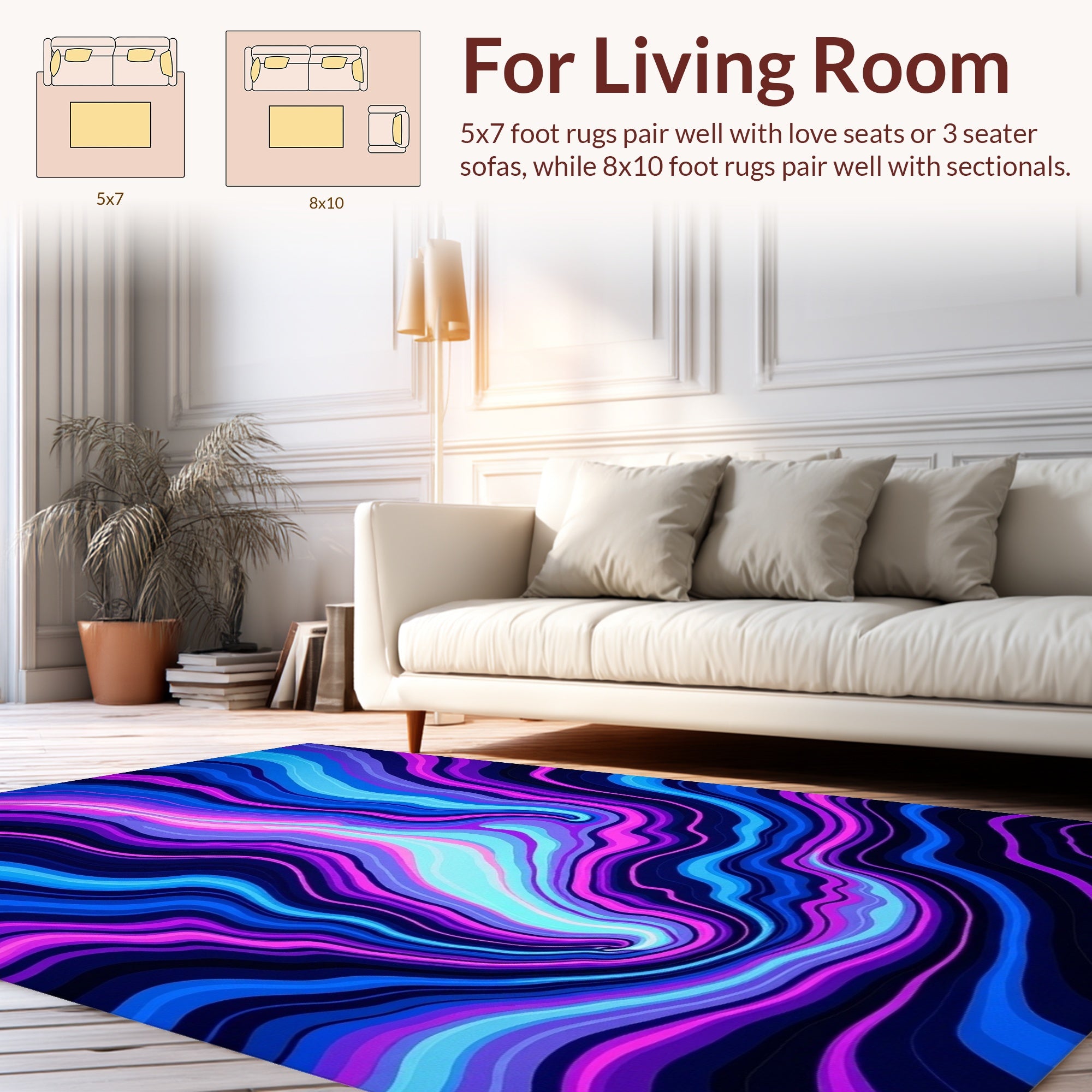 Vibrant Swirl Galaxy Pattern Rug