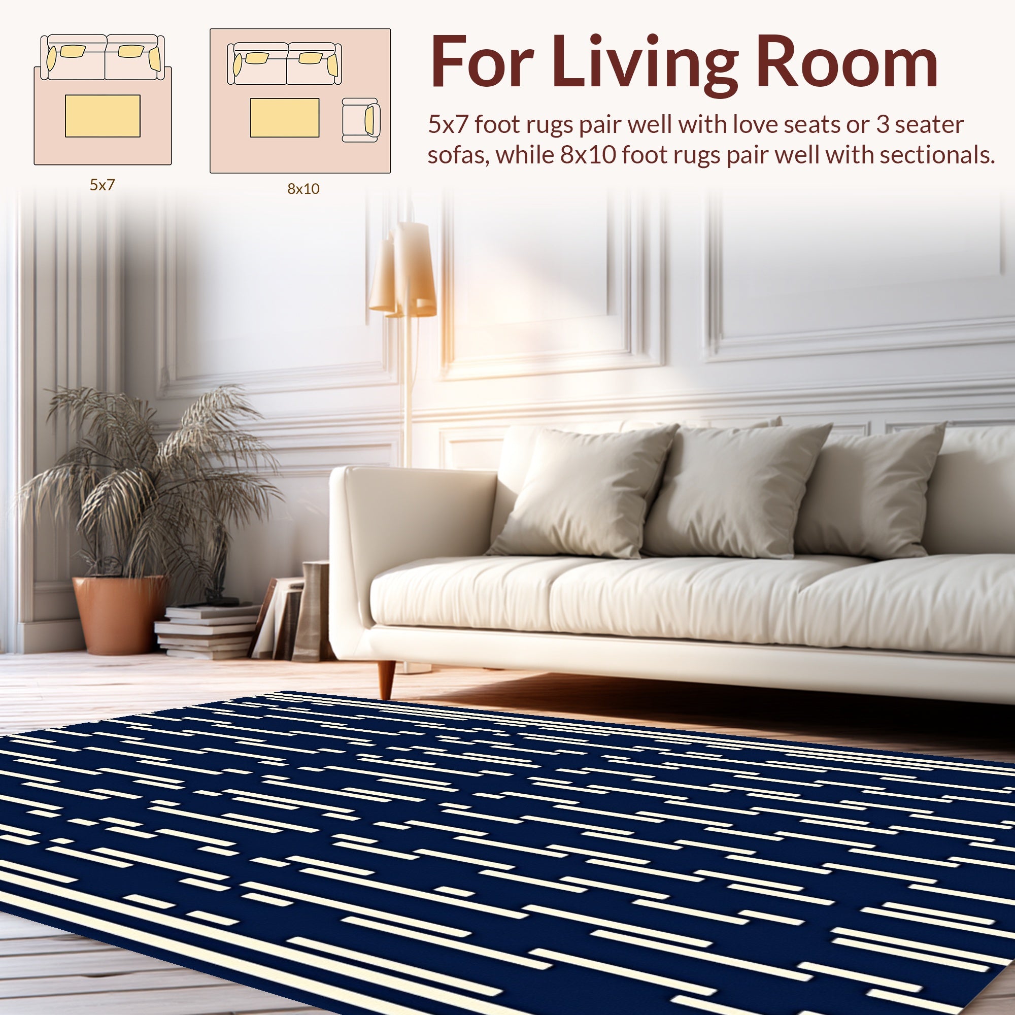 Minimalist Vertical Line Striped Rug