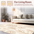Botanical Line Art Tropical Leaf Pattern Rug